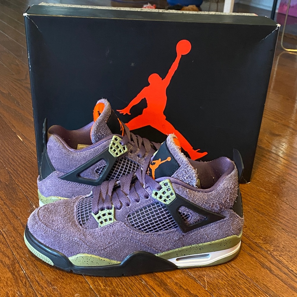 Air Jordan Purple and Green Sneakers